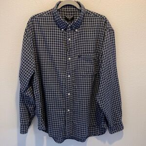 Ralph Lauren Jeans button up plaid long sleeve Men’s L shirt. Blue, Cream, Green